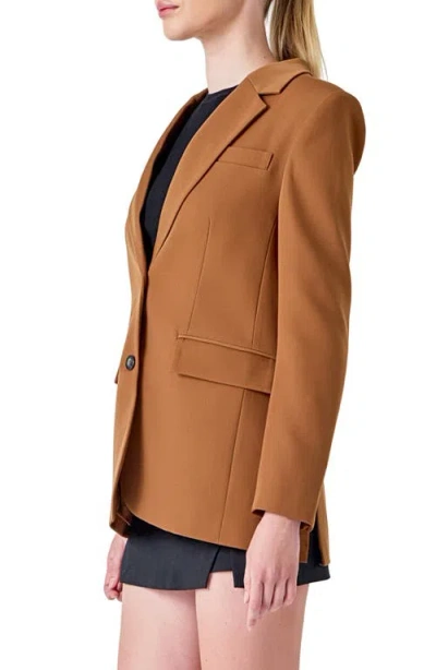 Endless Rose Everyday Oversize Two-button Blazer In Brown
