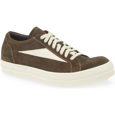 Rick Owens Suede Low-top Sneakers In White