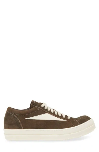 Rick Owens Suede Low-top Sneakers In White