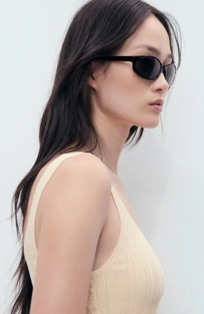 Mango Fine Gauge Knit Tank In Neutral