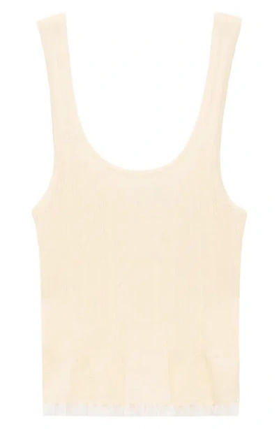 Mango Fine Gauge Knit Tank In Neutral