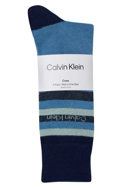 Calvin Klein 4-pack Assorted Dress Socks In Blue