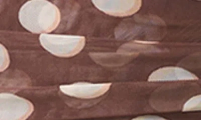 Afrm Maxine Ruched Off The Shoulder Mesh Bodysuit In Brown