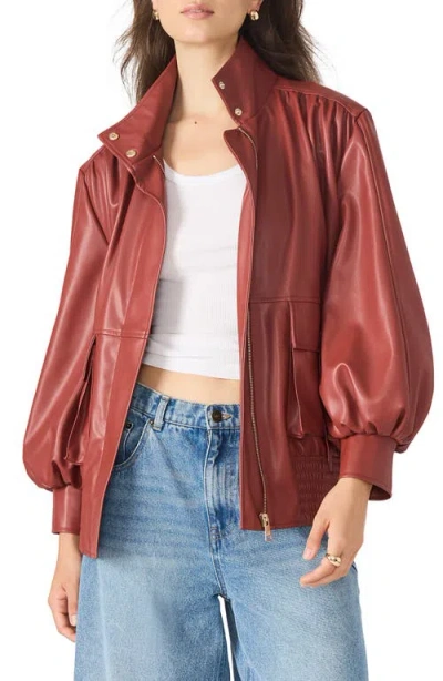 Steve Madden Vee Faux Leather Jacket In Brown