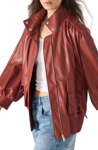 Steve Madden Vee Faux Leather Jacket In Brown