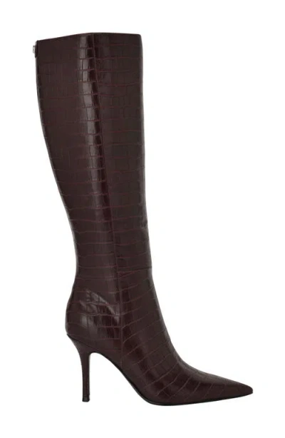 Guess Gressa Croc Embossed Knee High Boot In Multi