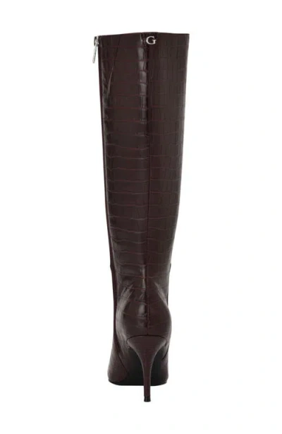Guess Gressa Croc Embossed Knee High Boot In Multi