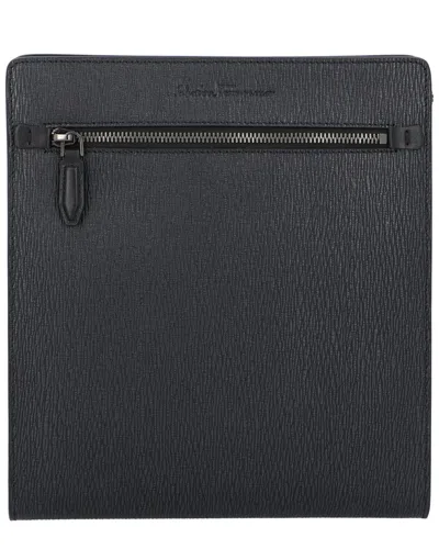 Ferragamo Leather Messenger Bag In Green