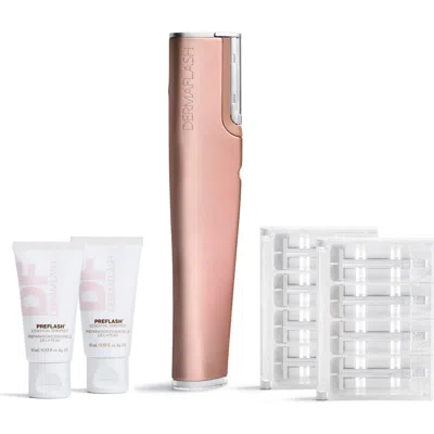 Dermaflash Luxe+ Anti-aging Sonic Dermaplaning + Peach Removal Set In Gold