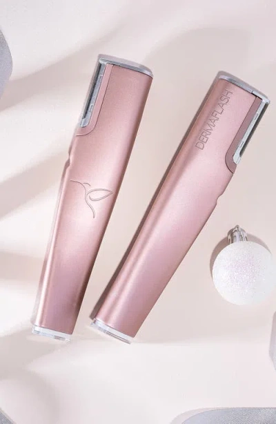 Dermaflash Luxe+ Anti-aging Sonic Dermaplaning + Peach Removal Set In Gold