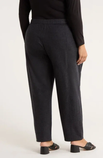 Eileen Fisher Melange Felted Wool Jersey Lantern Pants In Black