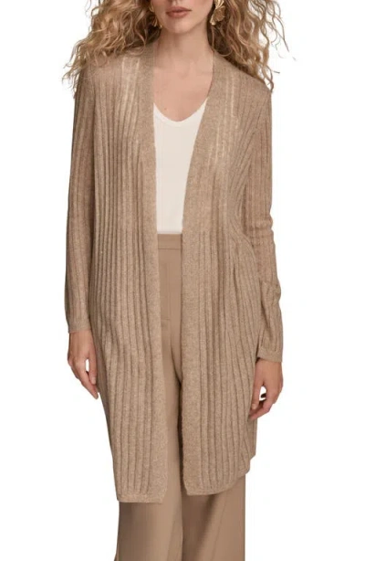 Donna Karan Women's Open V-neck Long Sleeve Cardigan In Brown