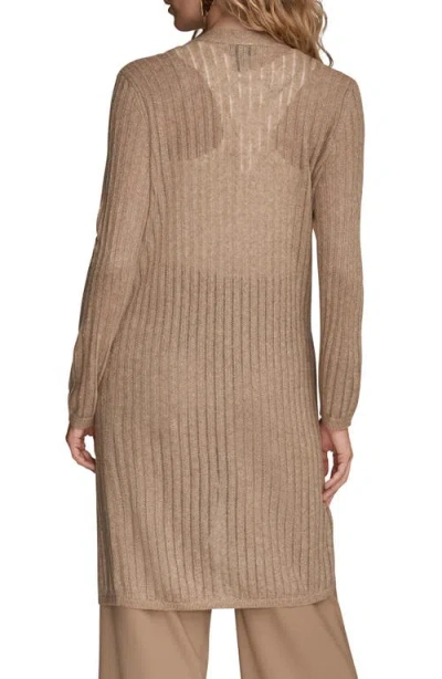 Donna Karan Women's Open V-neck Long Sleeve Cardigan In Brown