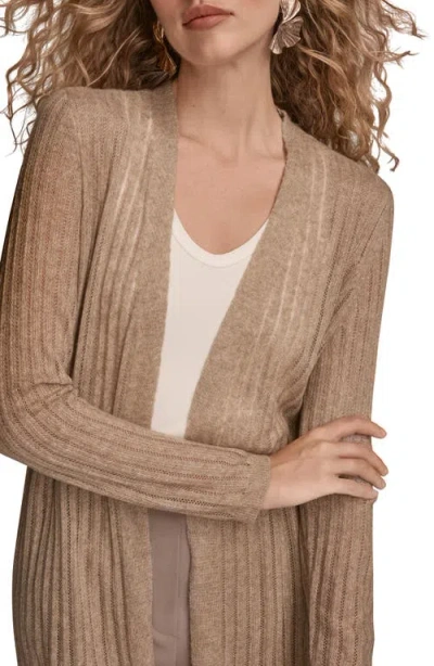 Donna Karan Women's Open V-neck Long Sleeve Cardigan In Brown