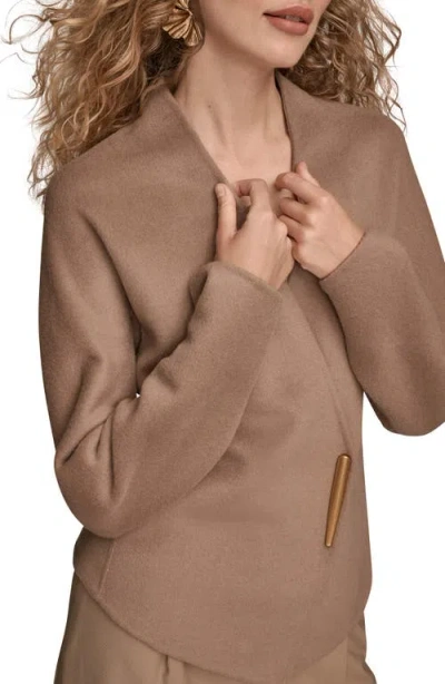 Donna Karan Women's Applique Detail V-neck Jacket In Brown