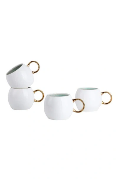 Stone Lain Josephine Porcelain 4-piece Mug Set In White