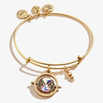 Alex And Ani Harry Potter(tm) Time Turner Spinner Charm Bangle Bracelet In Gold
