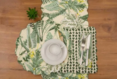 C & F Home C&f Home Parson Table Runner 14" X 51" In Green