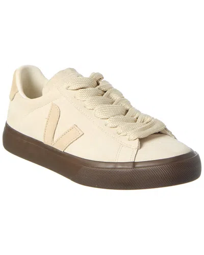 Veja Womens Campo Bold Suede Sneakers In White
