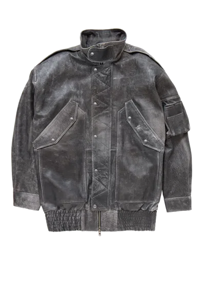 Vaquera Oversized Flight Jacket Grey In Gray
