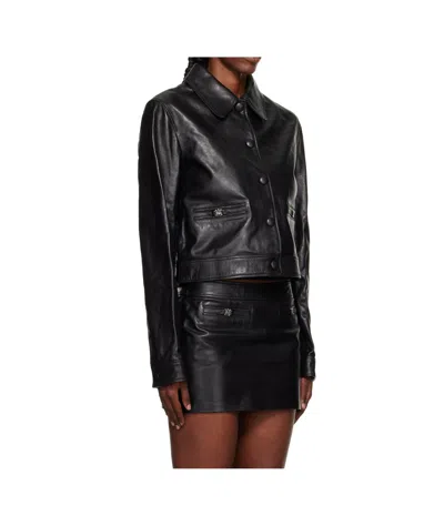 Amiri Buttoned Leather Jacket In Black