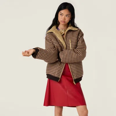 Miu Miu Nappa Leather Skirt In Red