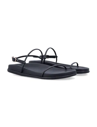 Ancient Greek Sandals Semystra Strappy Flat Sandals In Black
