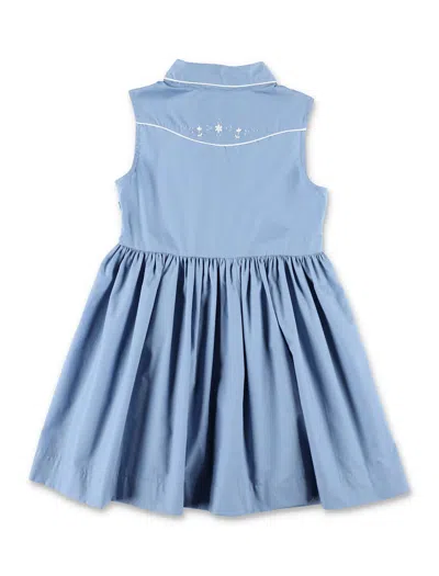 Bonpoint Kid - Ermance Embroidered Dress In Blue