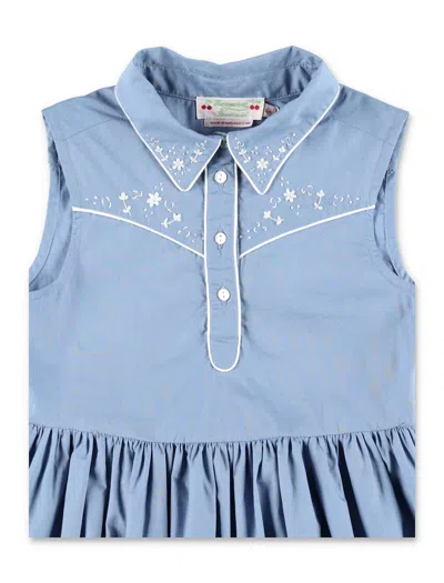 Bonpoint Kid - Ermance Embroidered Dress In Blue