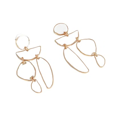 Sohi Women's Abstract Drop Earrings In Blue