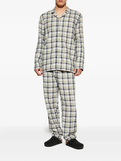 Hanro Checked Pyjama Set In Neutral