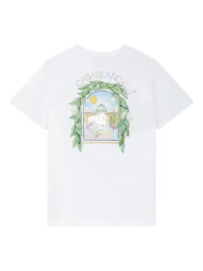 Casablanca Graphic-print Cotton T-shirt In White