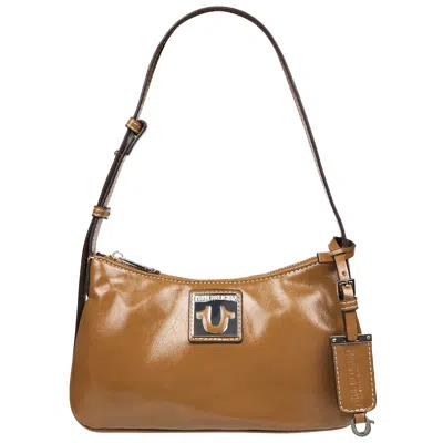 True Religion Crinkle Finish Shoulder Bag In Brown