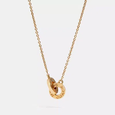 Coach Outlet Interlocking Open Circle Pendant Necklace In Burgundy