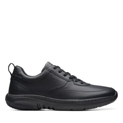 Clarks Pro Lace In Black Leather In Black