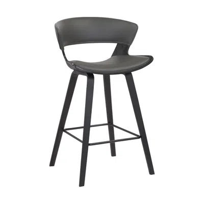 Hivvago 27" Gray And Black Iron Low Back Counter Height Bar Chair