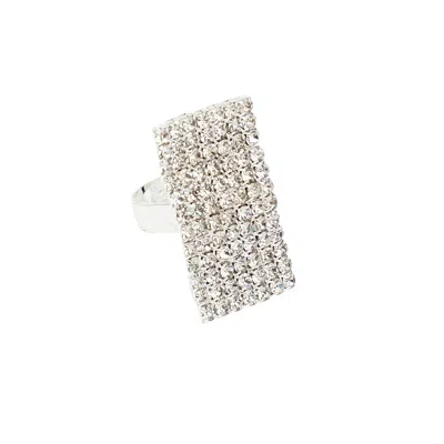 Sohi Women's Gold Bling Bar Statement Ring In Metallic