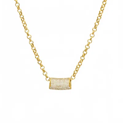 Dean Davidson Women's Petit Pavé 22k-gold-plated & Cubic Zirconia Tube Pendant Necklace In Gold