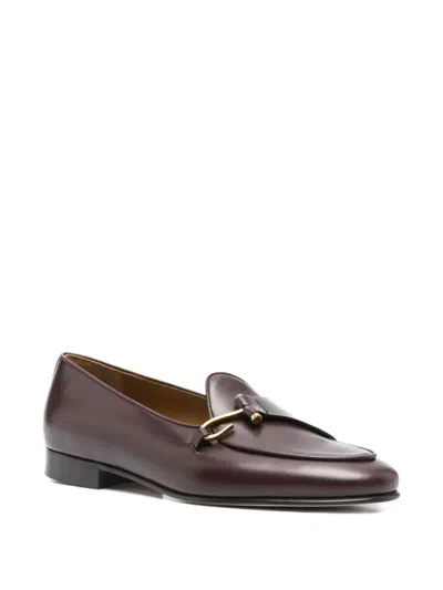 Edhen Milano Metal-buckle Suede Loafers In Brown
