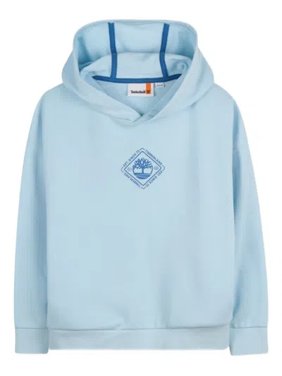 Timberland Logo-print Hooded Sweatshirt In Blue