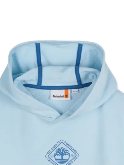 Timberland Logo-print Hooded Sweatshirt In Blue