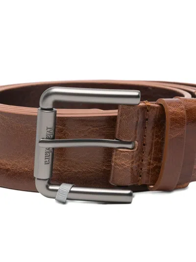 Max Mara Long Adjustable Belt Metal Buckle In Brown