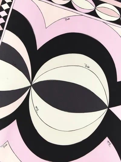 Pucci Geometric Lightweight Soft Triangle Scarf In Pink