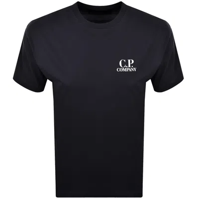 C.p. Company Cp Company Logo T Shirt Total Eclipse In Blue