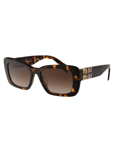 Miu Miu Havana Miele Acetate Sunglasses In Multi