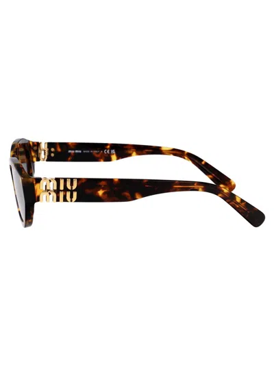 Miu Miu Acetate Havana Miele Sunglasses In Brown