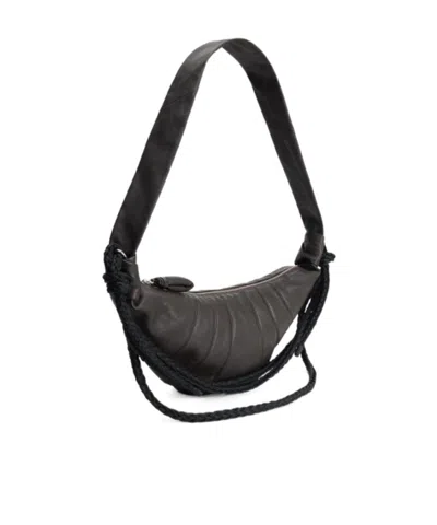 Lemaire Women Braid Croissant Medium Leather Shoulder Bag In Brown