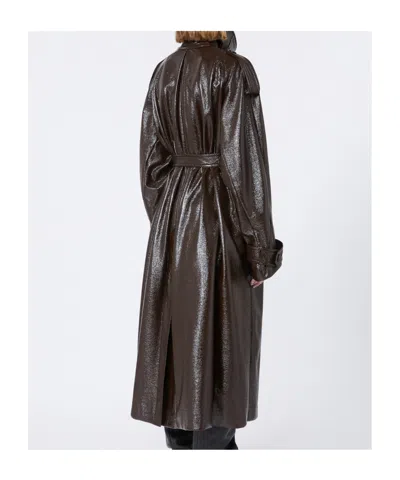 Sportmax Long Coat With Belt And Epaulettes In Black