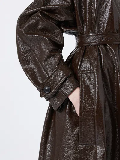 Sportmax Long Coat With Belt And Epaulettes In Black
