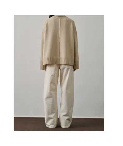 Soeur Womens Ecru Chine William High-neck Merino-wool Jumper In Brown